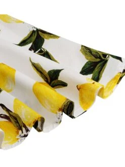 Yellow 1950s Lemon Bow Swing Dress -Candi Clothing Shop SCV005115 PAT1 4