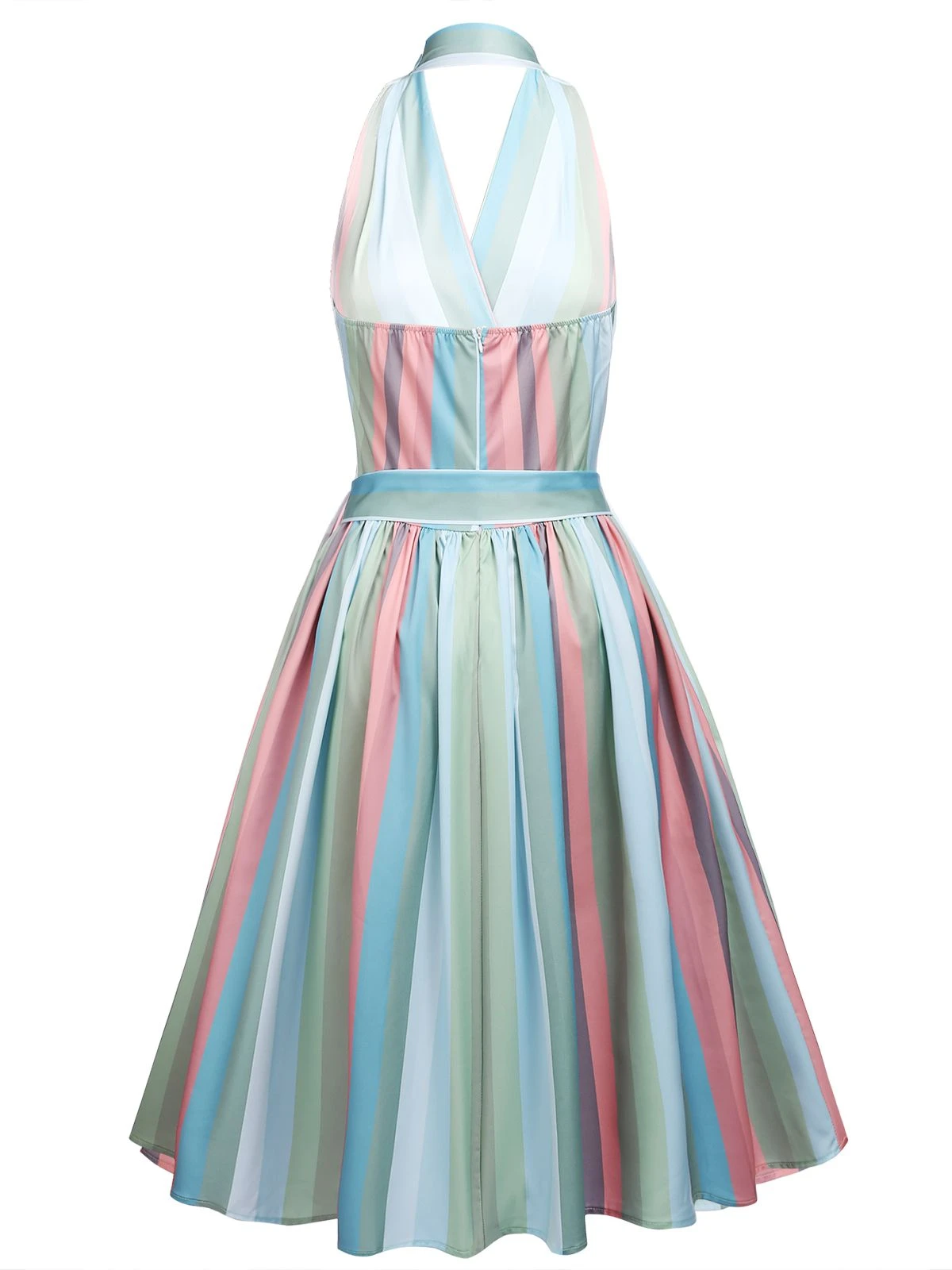 Rainbow 1950s Stripe Pocket Swing Dress 2 Rainbow 1950s Stripe Pocket Swing Dress - Image 2
