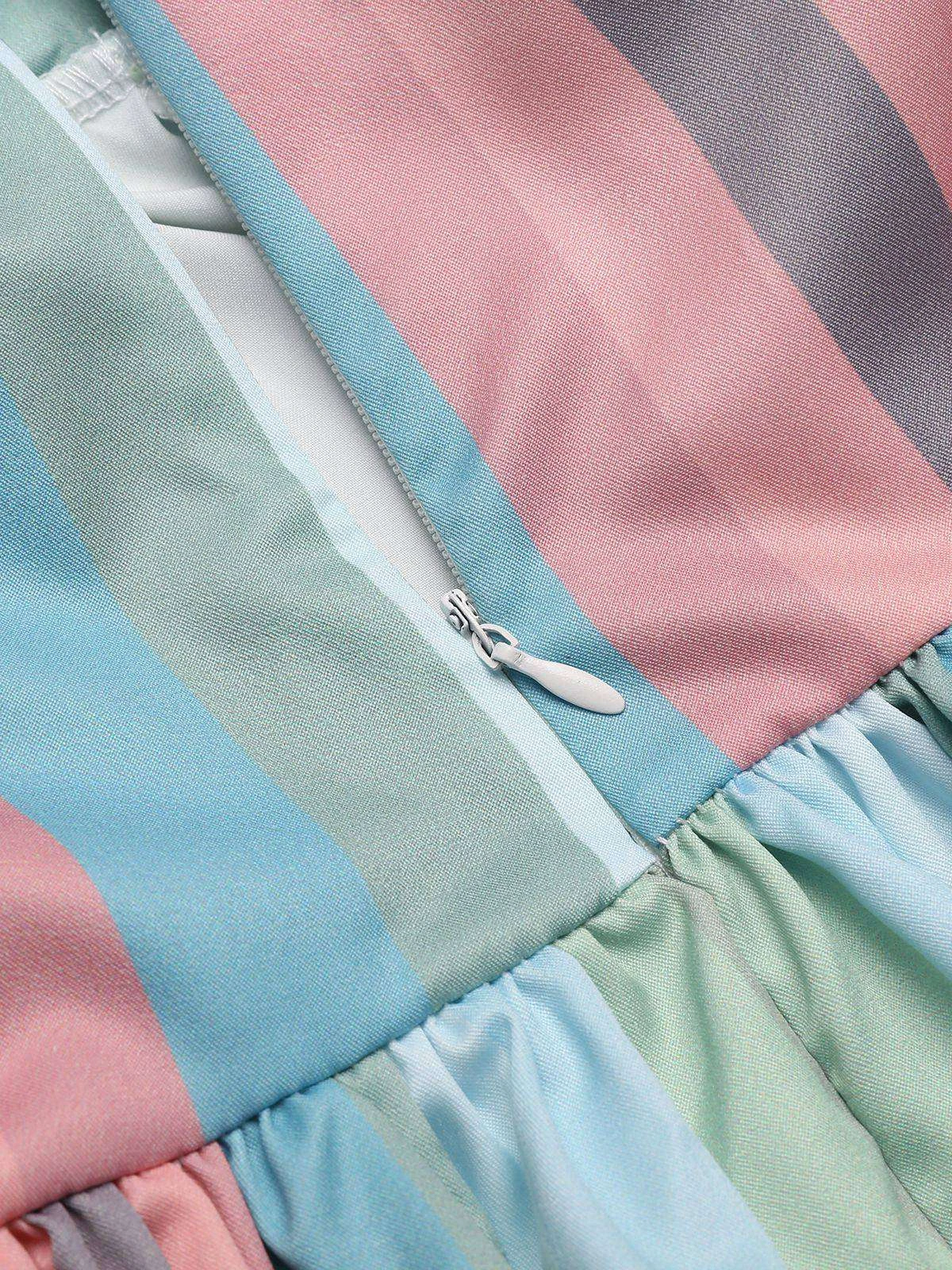 Rainbow 1950s Stripe Pocket Swing Dress 8 Rainbow 1950s Stripe Pocket Swing Dress - Image 8