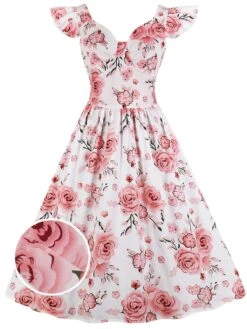 1950s Floral Flare Sleeve Swing Dress 30 1950s Floral Flare Sleeve Swing Dress -Candi Clothing Shop SCV005177 4 0 3699120d 4ef2 4930 92a1 2e7bd22ed78e