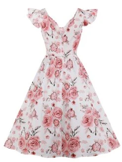 1950s Floral Flare Sleeve Swing Dress 32 1950s Floral Flare Sleeve Swing Dress -Candi Clothing Shop SCV005177 PAT1 2 f1095351 e7e4 401f b957 bd39155a0e73