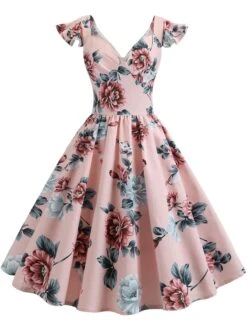 1950s Floral Flare Sleeve Swing Dress 25 1950s Floral Flare Sleeve Swing Dress -Candi Clothing Shop SCV005177 PAT2 1 6104c072 0e31 44d7 a6c4 88daa2fdd87d