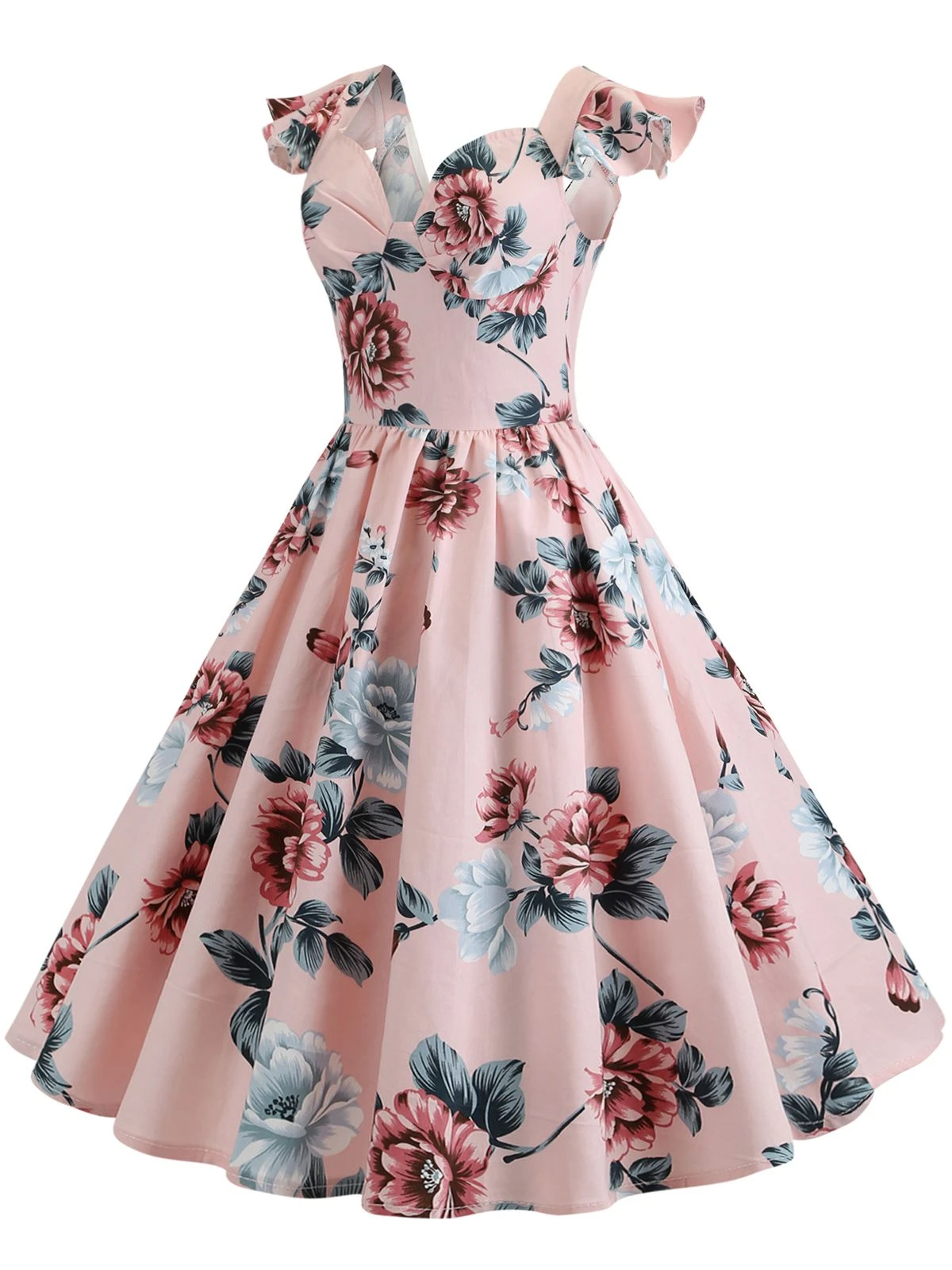 1950s Floral Flare Sleeve Swing Dress 9 1950s Floral Flare Sleeve Swing Dress - Image 9