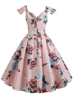 1950s Floral Flare Sleeve Swing Dress 27 1950s Floral Flare Sleeve Swing Dress -Candi Clothing Shop SCV005177 PAT2 3 ed721470 5772 4766 a272 9a3b7f27cdbb