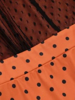 Orange 1960s Illusion Bodycon Dress -Candi Clothing Shop SCV007852 5