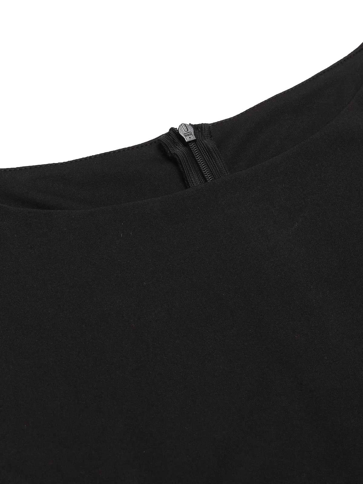 Black 1950s Polka Dot Swing Vintage Dress 5 Black 1950s Polka Dot Swing Vintage Dress - Image 5