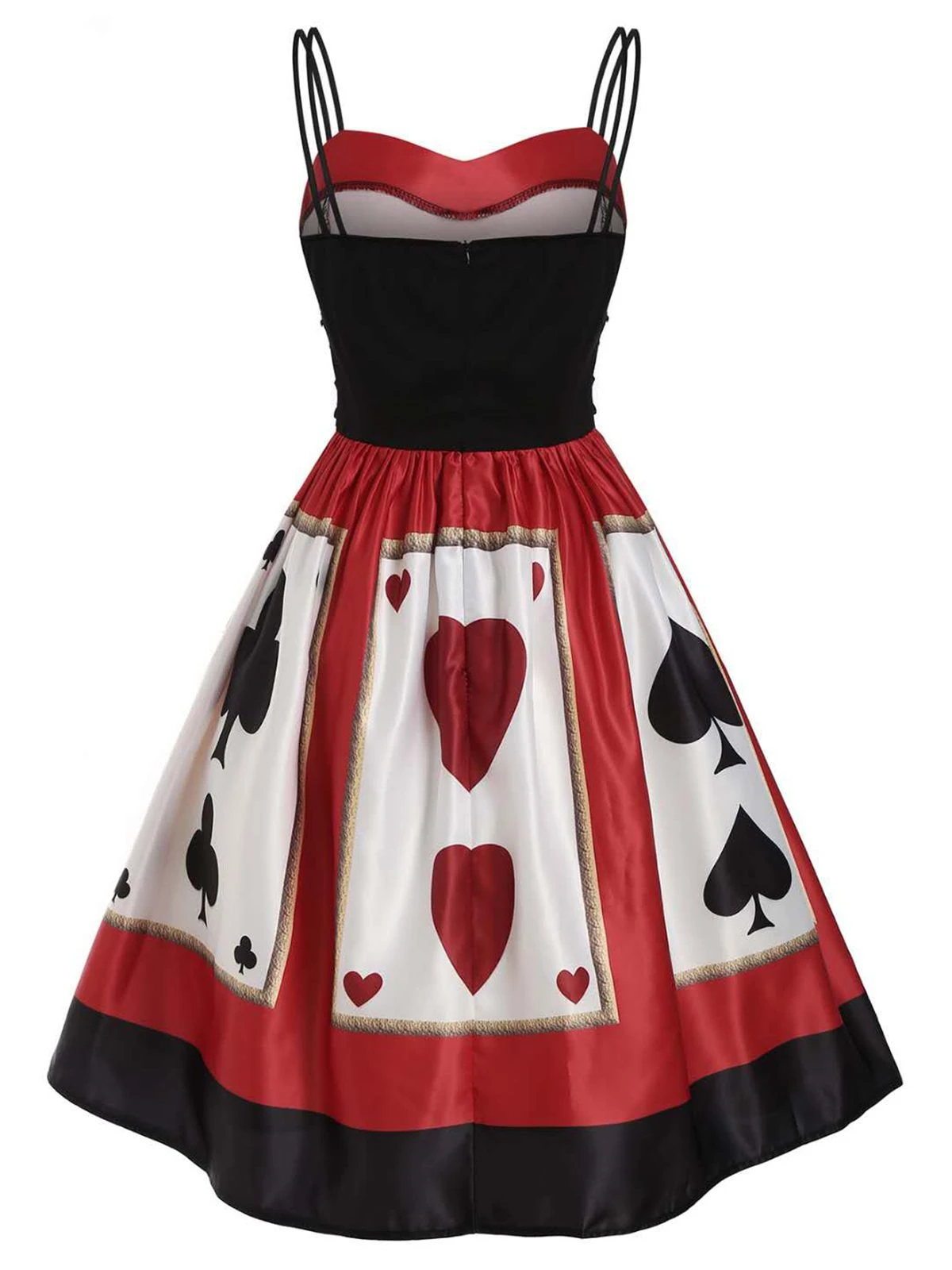 Red 1950s Strap Poker Costume Dress 2 Red 1950s Strap Poker Costume Dress - Image 2