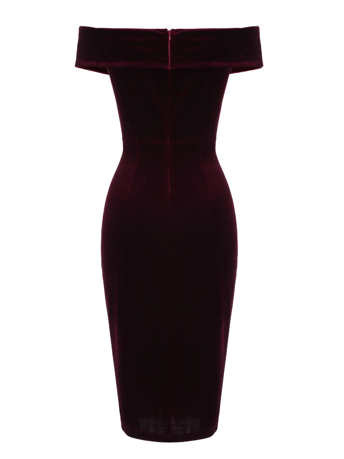 Wine Red 1960s Velvet Bodycon Vintage Dress 5 Wine Red 1960s Velvet Bodycon Vintage Dress - Image 5