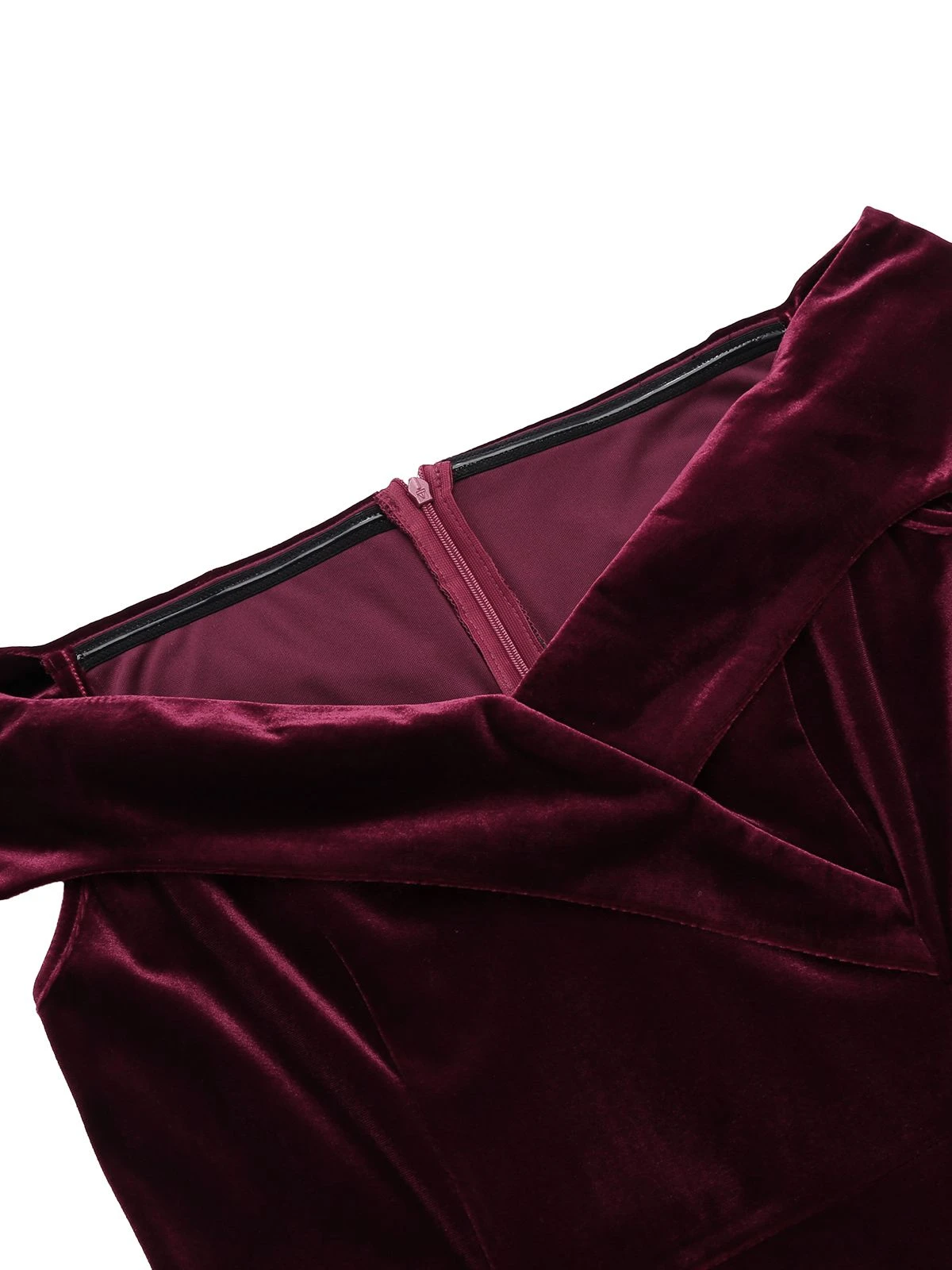 Wine Red 1960s Velvet Bodycon Vintage Dress 6 Wine Red 1960s Velvet Bodycon Vintage Dress - Image 6