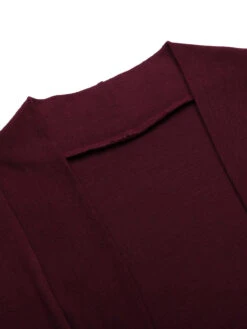 2PCS Wine Red 1960s Velvet Bodycon Dress -Candi Clothing Shop SCV009606 6