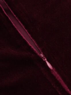 2PCS Wine Red 1960s Velvet Bodycon Dress -Candi Clothing Shop SCV009606 8