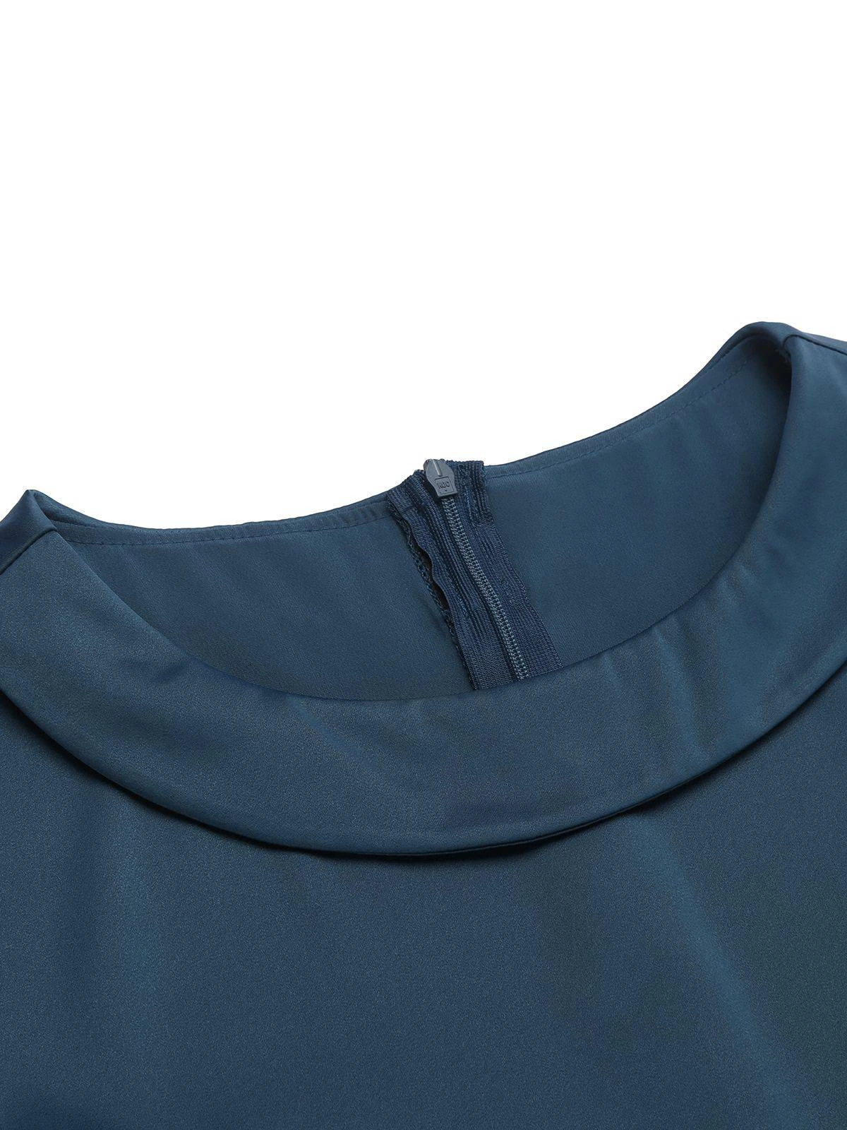 Blue 1940s Pearl Buttons Darlene Dress 8 Blue 1940s Pearl Buttons Darlene Dress - Image 8