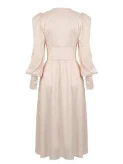 1940s Solid Silk Buttoned Tea Dress 11 1940s Solid Silk Buttoned Tea Dress -Candi Clothing Shop SCV012767 3