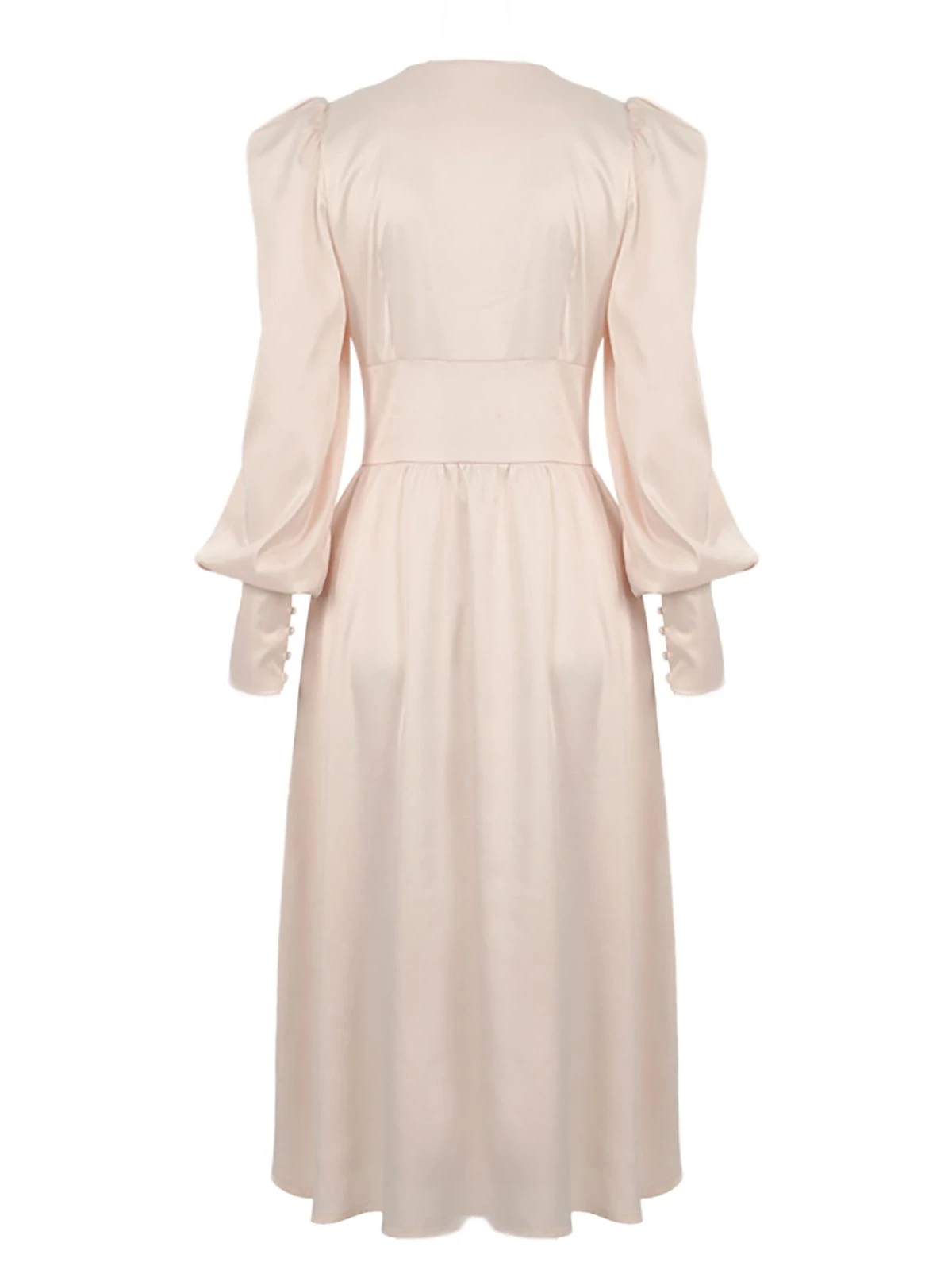 1940s Solid Silk Buttoned Tea Dress 4 1940s Solid Silk Buttoned Tea Dress - Image 4