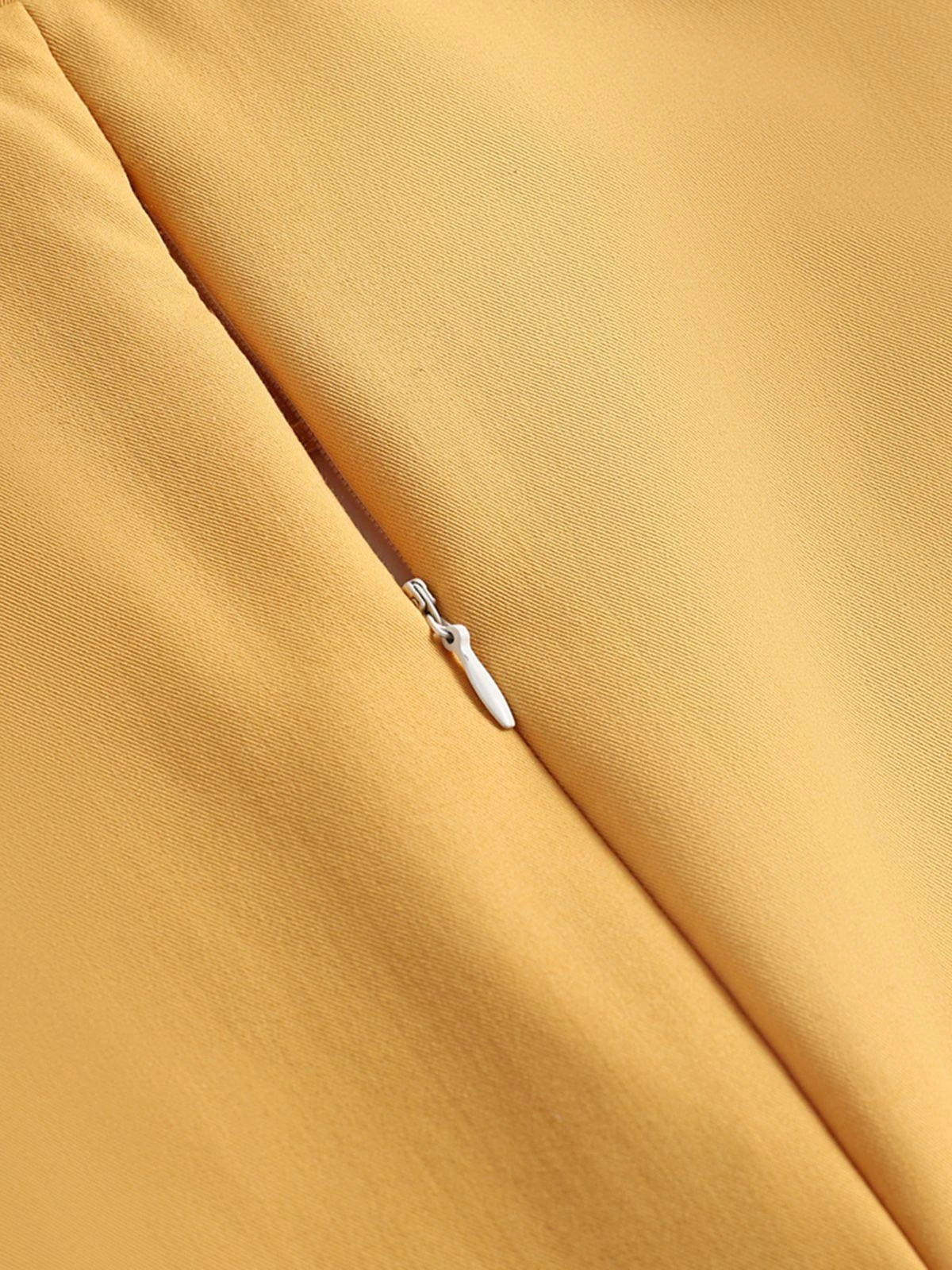 Yellow 1950s Solid Buttoned Swing Dress 6 Yellow 1950s Solid Buttoned Swing Dress - Image 6