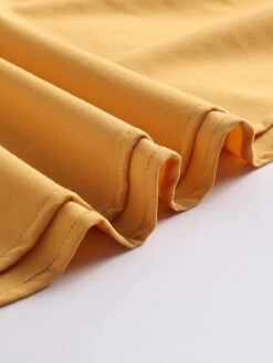 Yellow 1950s Solid Buttoned Swing Dress 17 Yellow 1950s Solid Buttoned Swing Dress -Candi Clothing Shop SCV014894 8