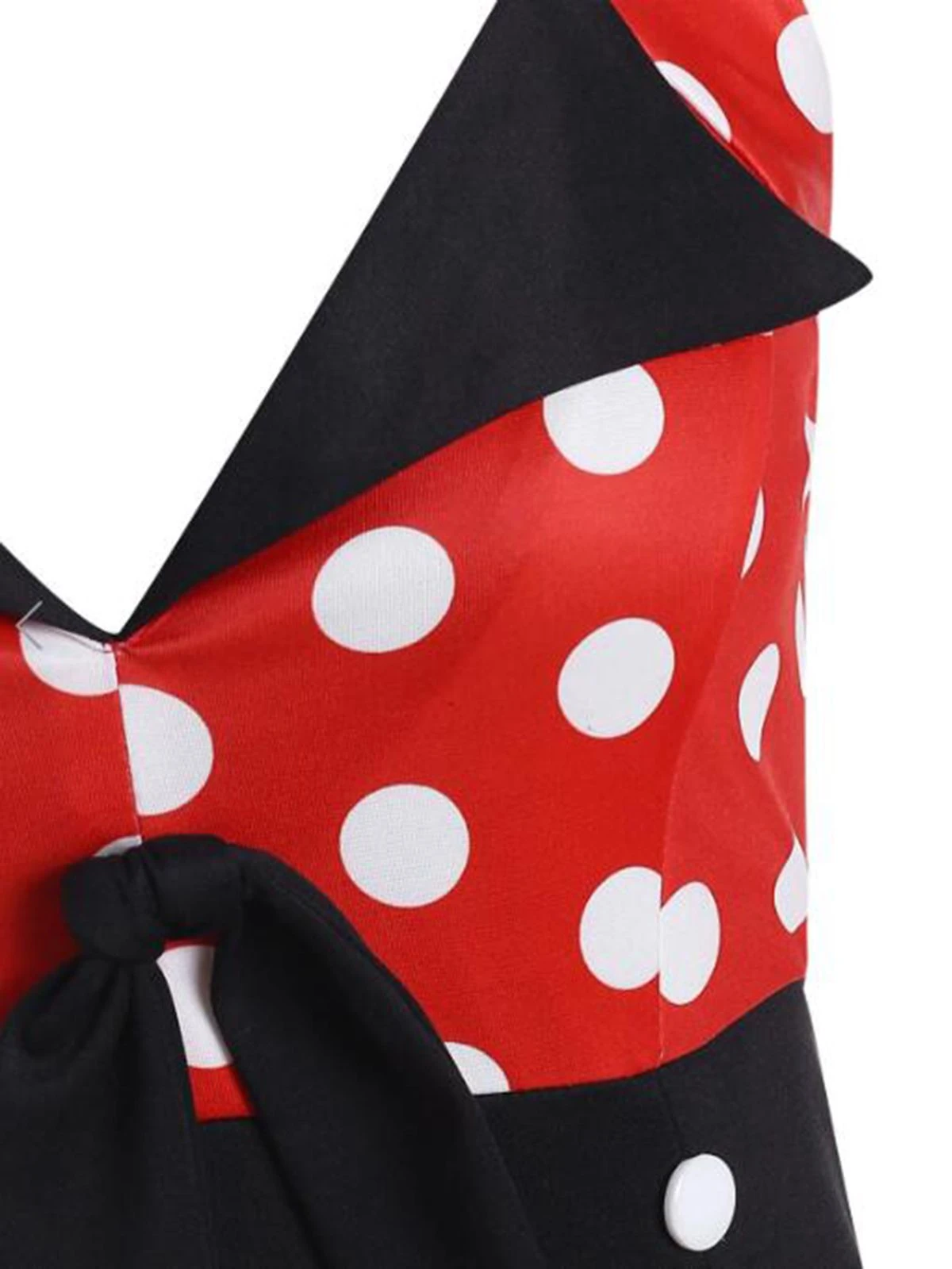 Black Red 1950s Halter Dot Swing Dress 3 Black Red 1950s Halter Dot Swing Dress - Image 3