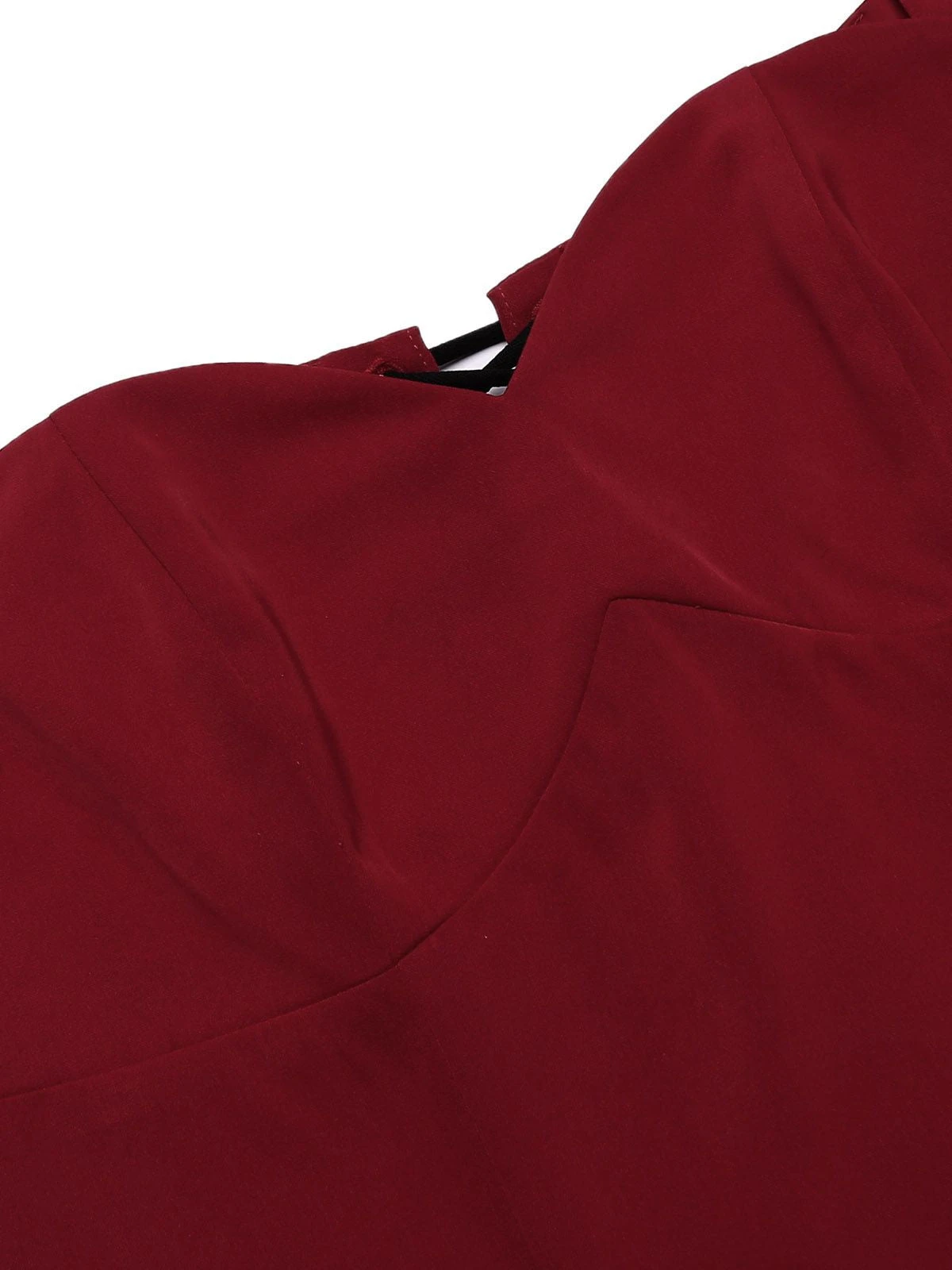 Wine Red 1950s Lace Solid Swing Dress 6 Wine Red 1950s Lace Solid Swing Dress - Image 6