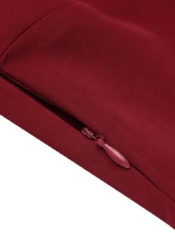 Wine Red 1950s Lace Solid Swing Dress 19 Wine Red 1950s Lace Solid Swing Dress -Candi Clothing Shop SCV015968 7