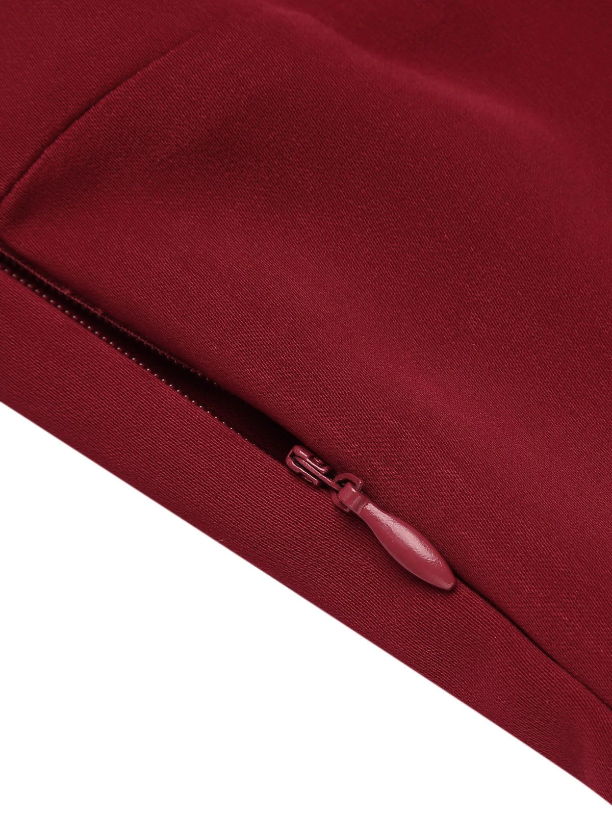 Wine Red 1950s Lace Solid Swing Dress 9 Wine Red 1950s Lace Solid Swing Dress - Image 9