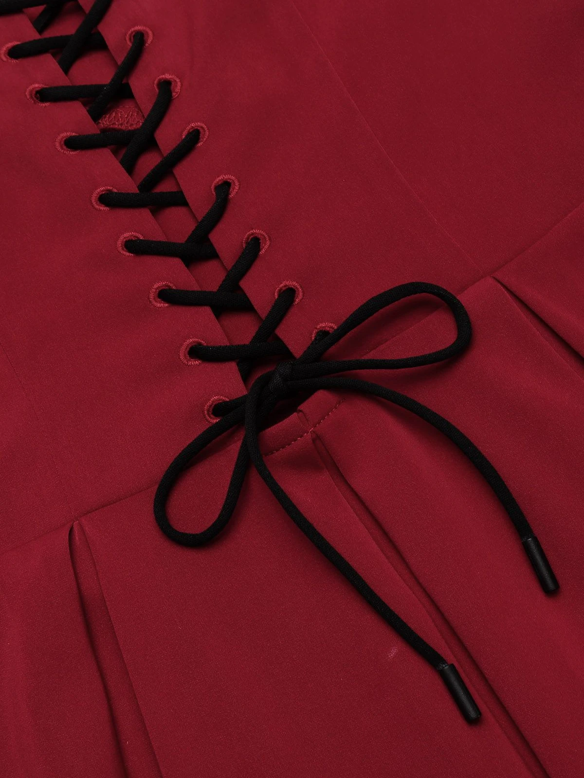 Wine Red 1950s Lace Solid Swing Dress 10 Wine Red 1950s Lace Solid Swing Dress - Image 10