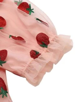 Pink 1950s Lace Strawberry Swing Dress 14 Pink 1950s Lace Strawberry Swing Dress -Candi Clothing Shop SCV016214 5