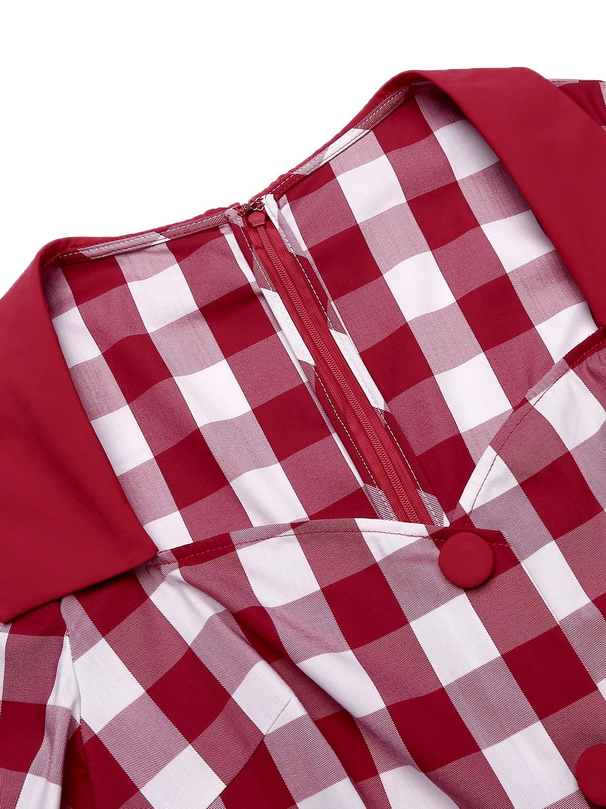 Red 1960s Checked Pockets Pencil Dress 5 Red 1960s Checked Pockets Pencil Dress - Image 5