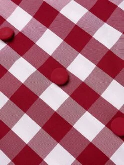 Red 1960s Checked Pockets Pencil Dress 15 Red 1960s Checked Pockets Pencil Dress -Candi Clothing Shop SCV016327 5