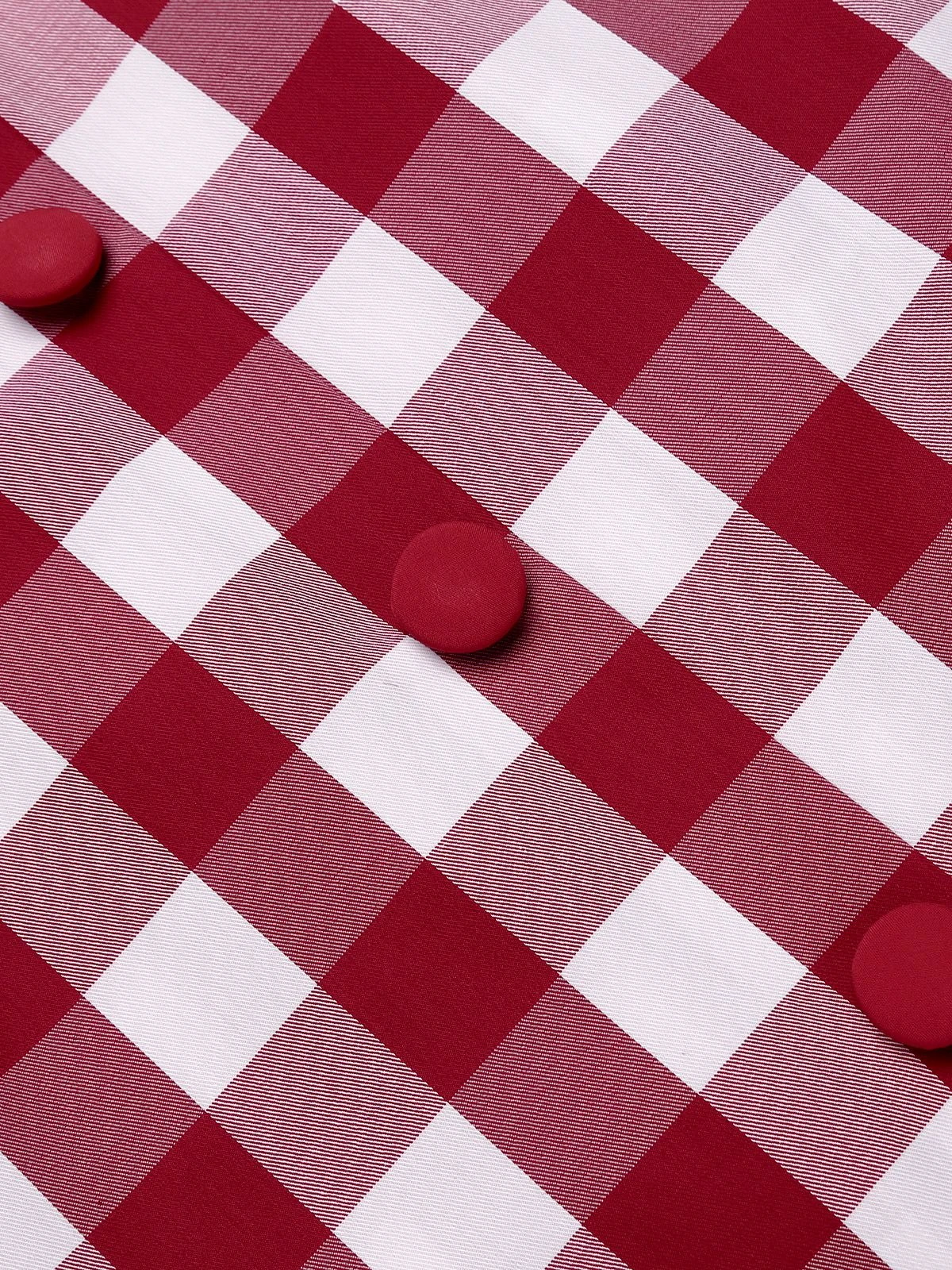 Red 1960s Checked Pockets Pencil Dress 6 Red 1960s Checked Pockets Pencil Dress - Image 6