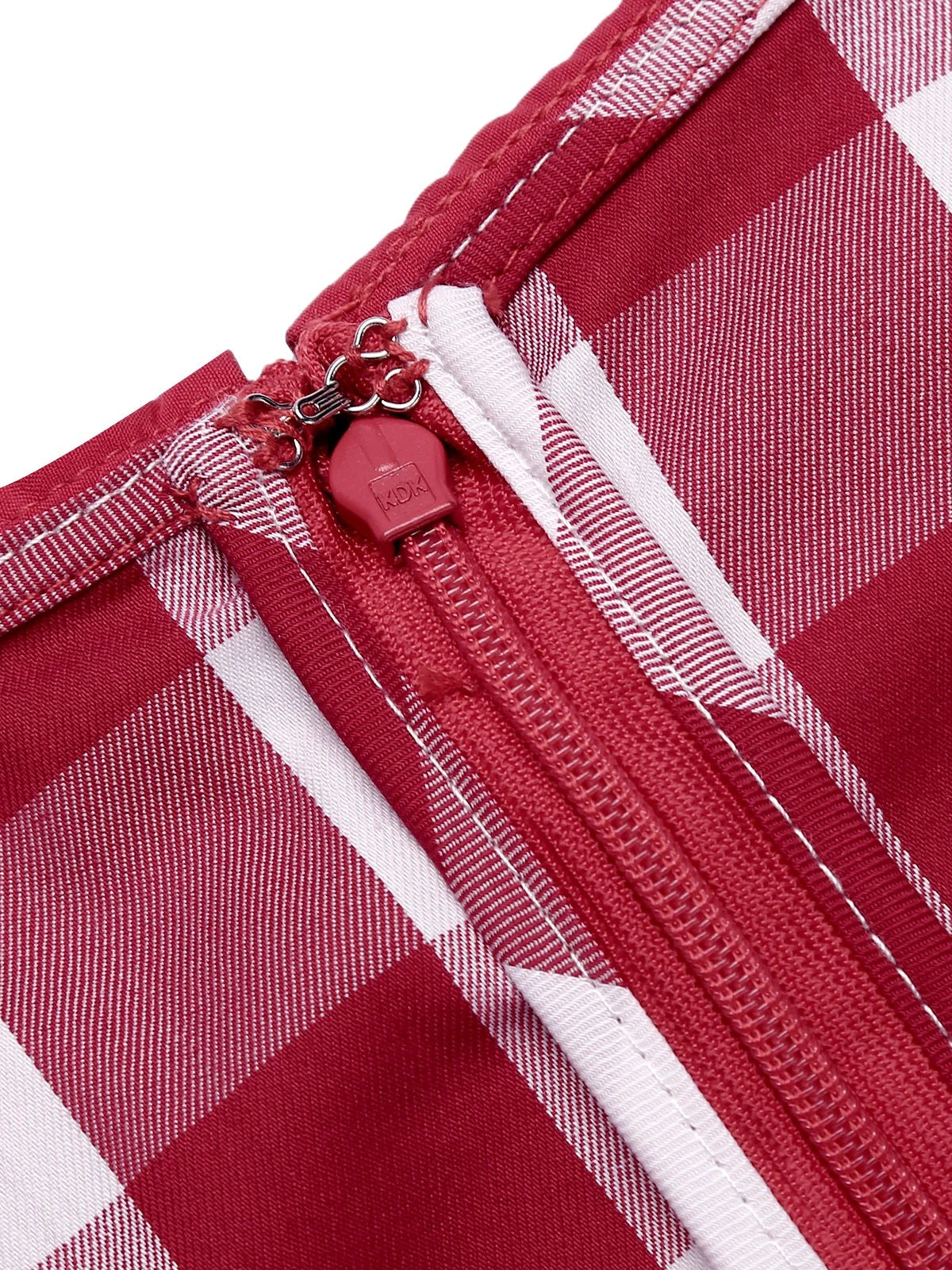 Red 1960s Checked Pockets Pencil Dress 9 Red 1960s Checked Pockets Pencil Dress - Image 9