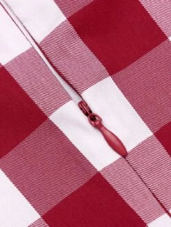 Red 1960s Checked Pockets Pencil Dress 19 Red 1960s Checked Pockets Pencil Dress -Candi Clothing Shop SCV016327 9