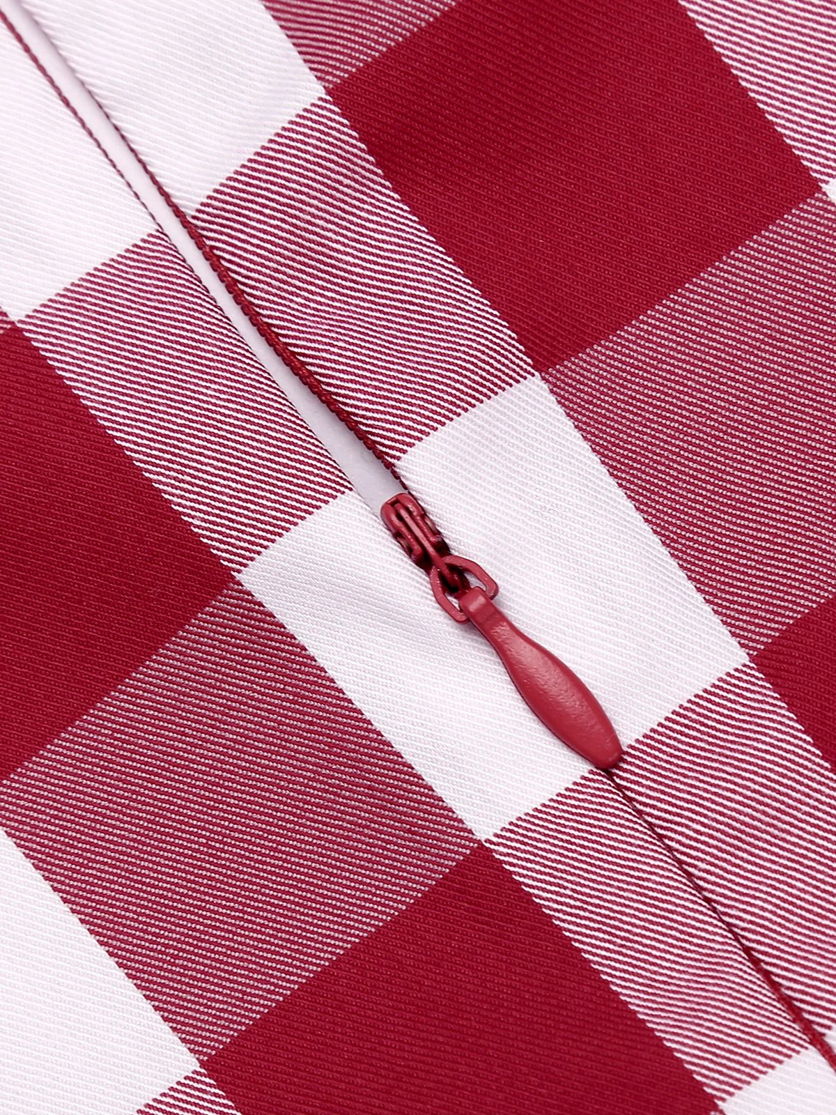 Red 1960s Checked Pockets Pencil Dress 10 Red 1960s Checked Pockets Pencil Dress - Image 10