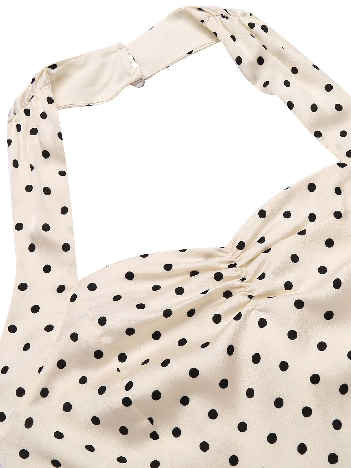 Ivory 1960s Polka Dot Halter Pencil Dress 6 Ivory 1960s Polka Dot Halter Pencil Dress - Image 6