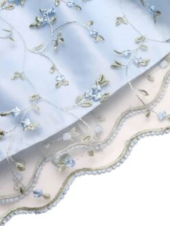 Blue 1950s Floral Embroidery Lace Dress 15 Blue 1950s Floral Embroidery Lace Dress -Candi Clothing Shop SCV016947 6