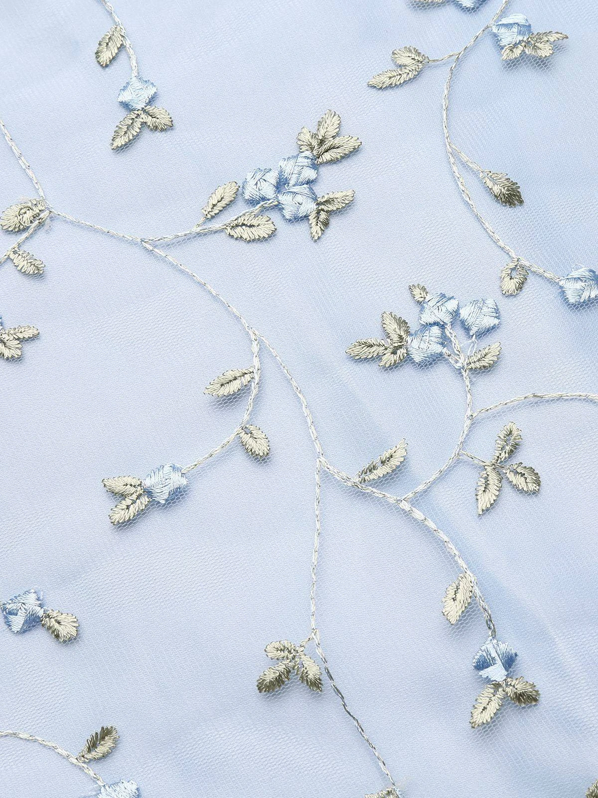 Blue 1950s Floral Embroidery Lace Dress 8 Blue 1950s Floral Embroidery Lace Dress - Image 8