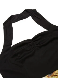 Black 1960s Halter Sunflower Pencil Dress 13 Black 1960s Halter Sunflower Pencil Dress -Candi Clothing Shop SCV017753 4