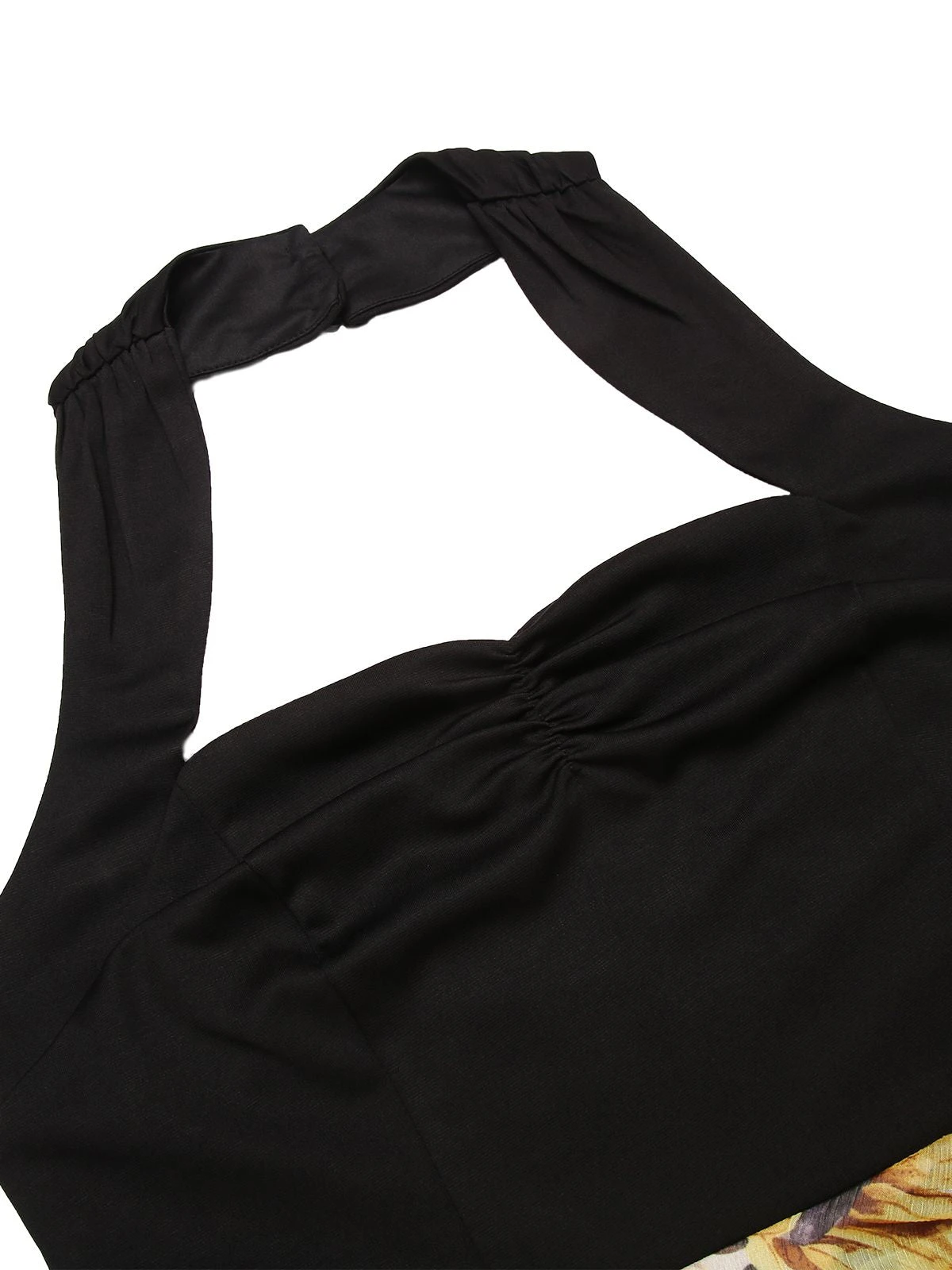 Black 1960s Halter Sunflower Pencil Dress 5 Black 1960s Halter Sunflower Pencil Dress - Image 5