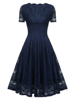 1950s Floral Lace Solid Swing Dress -Candi Clothing Shop SCV018062 NB e7252aeb f35d 4ce7 9ee4 699ccea2c1a0