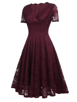 1950s Floral Lace Solid Swing Dress -Candi Clothing Shop SCV018062 WR 1 f8372b03 282a 4276 ac34 4e88ddae8796