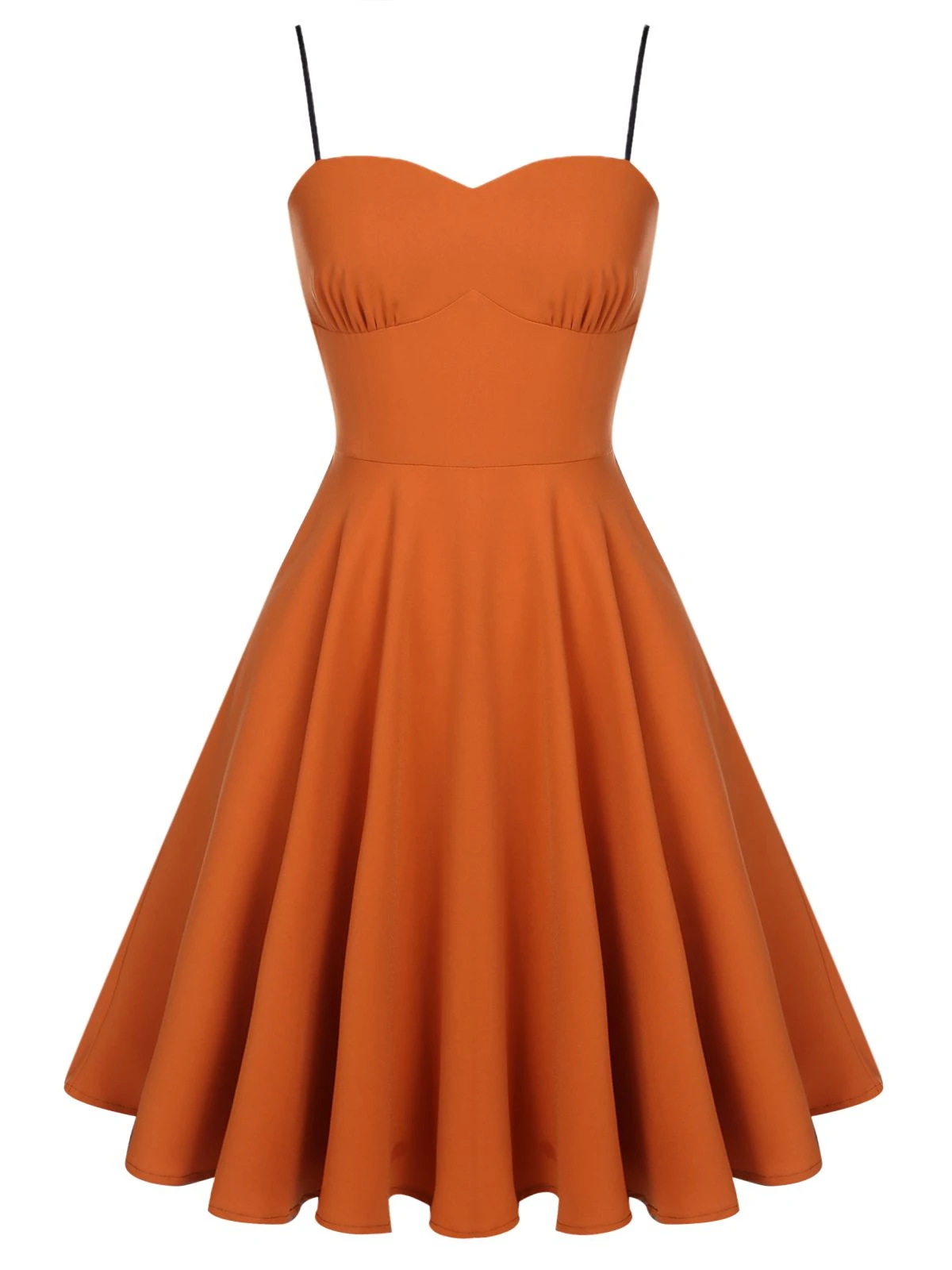 Orange 1950s Cape Pumpkin Swing Dress 5 Orange 1950s Cape Pumpkin Swing Dress - Image 5