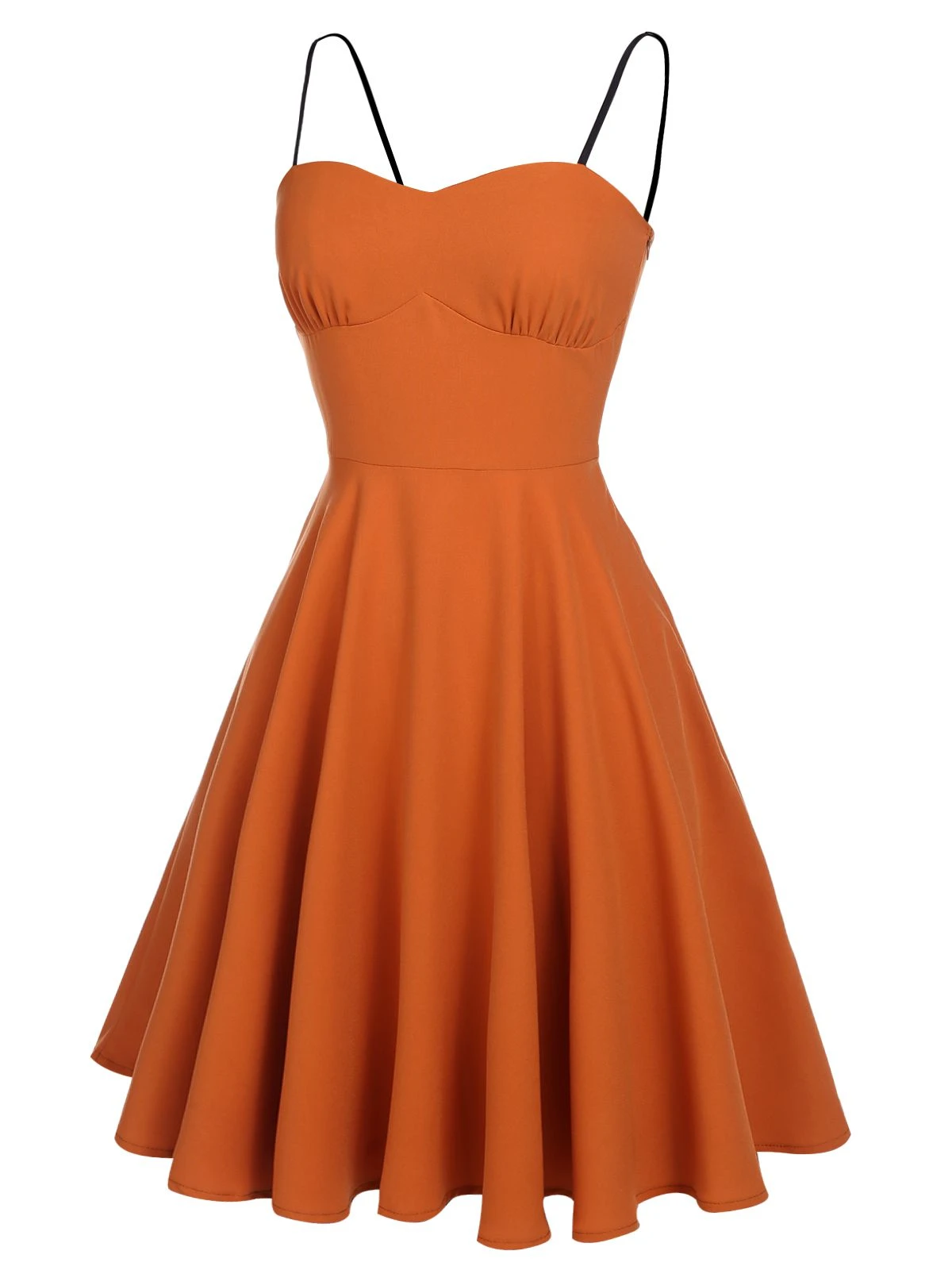 Orange 1950s Cape Pumpkin Swing Dress 6 Orange 1950s Cape Pumpkin Swing Dress - Image 6