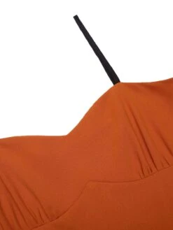 Orange 1950s Cape Pumpkin Swing Dress 21 Orange 1950s Cape Pumpkin Swing Dress -Candi Clothing Shop SCV019299 8