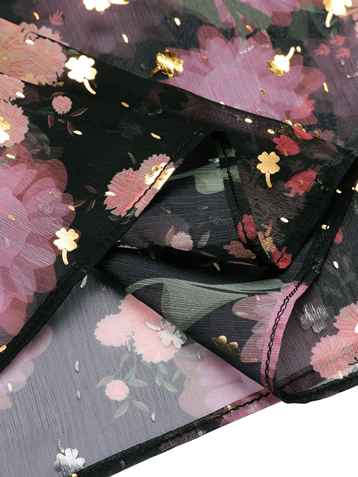 Black 1950s Lace Flowers Swing Dress 7 Black 1950s Lace Flowers Swing Dress - Image 7