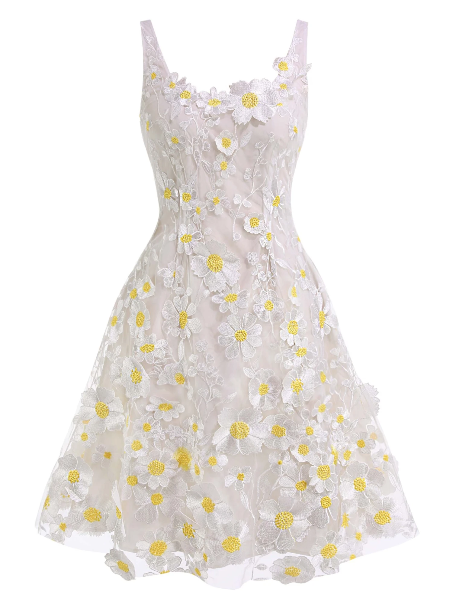 White 1950s Daisy Dreamer Vintage Dress 2 White 1950s Daisy Dreamer Vintage Dress - Image 2
