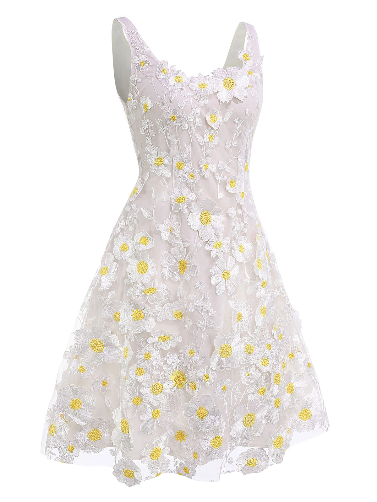 White 1950s Daisy Dreamer Vintage Dress 3 White 1950s Daisy Dreamer Vintage Dress - Image 3