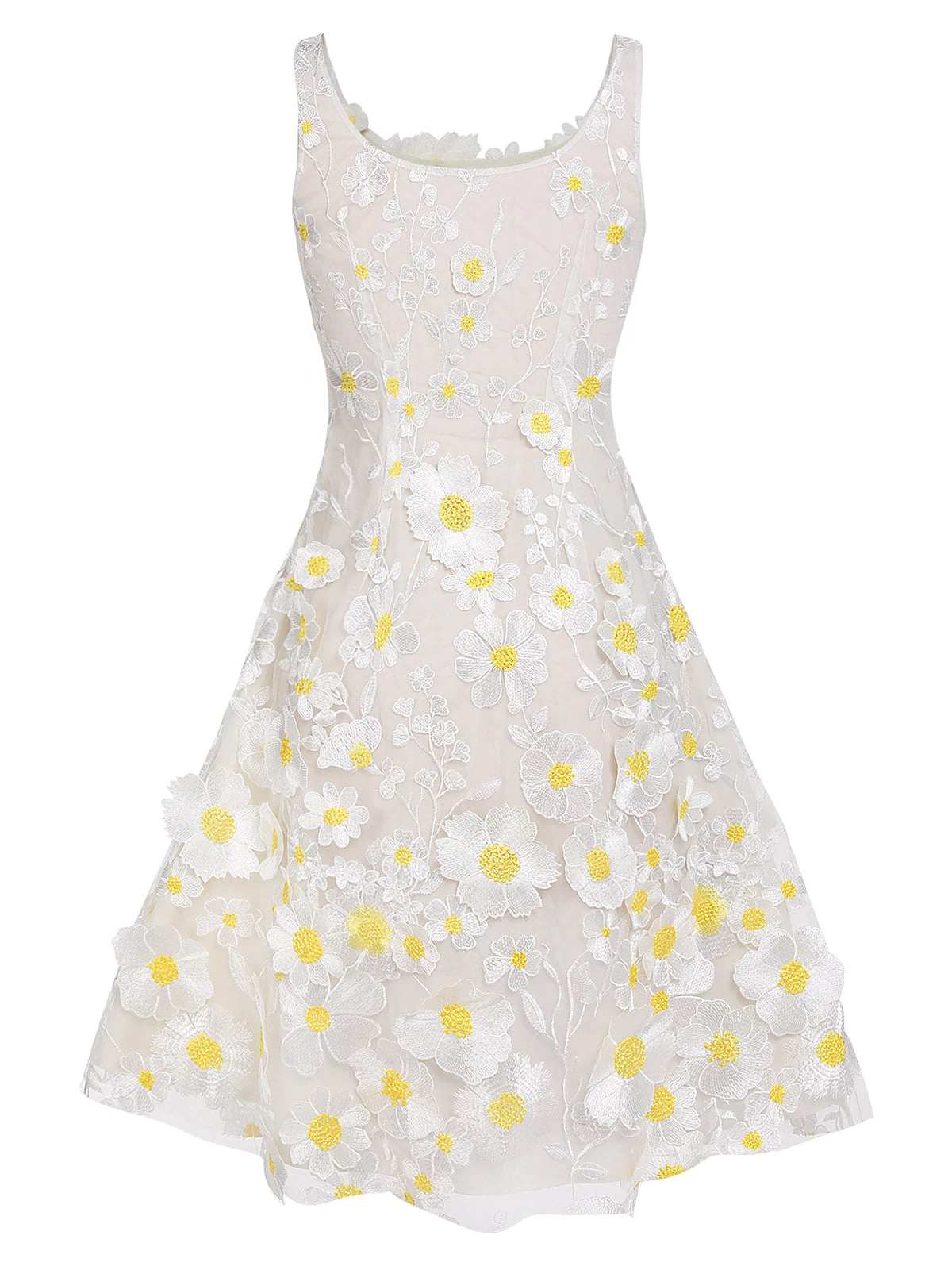 White 1950s Daisy Dreamer Vintage Dress 4 White 1950s Daisy Dreamer Vintage Dress - Image 4