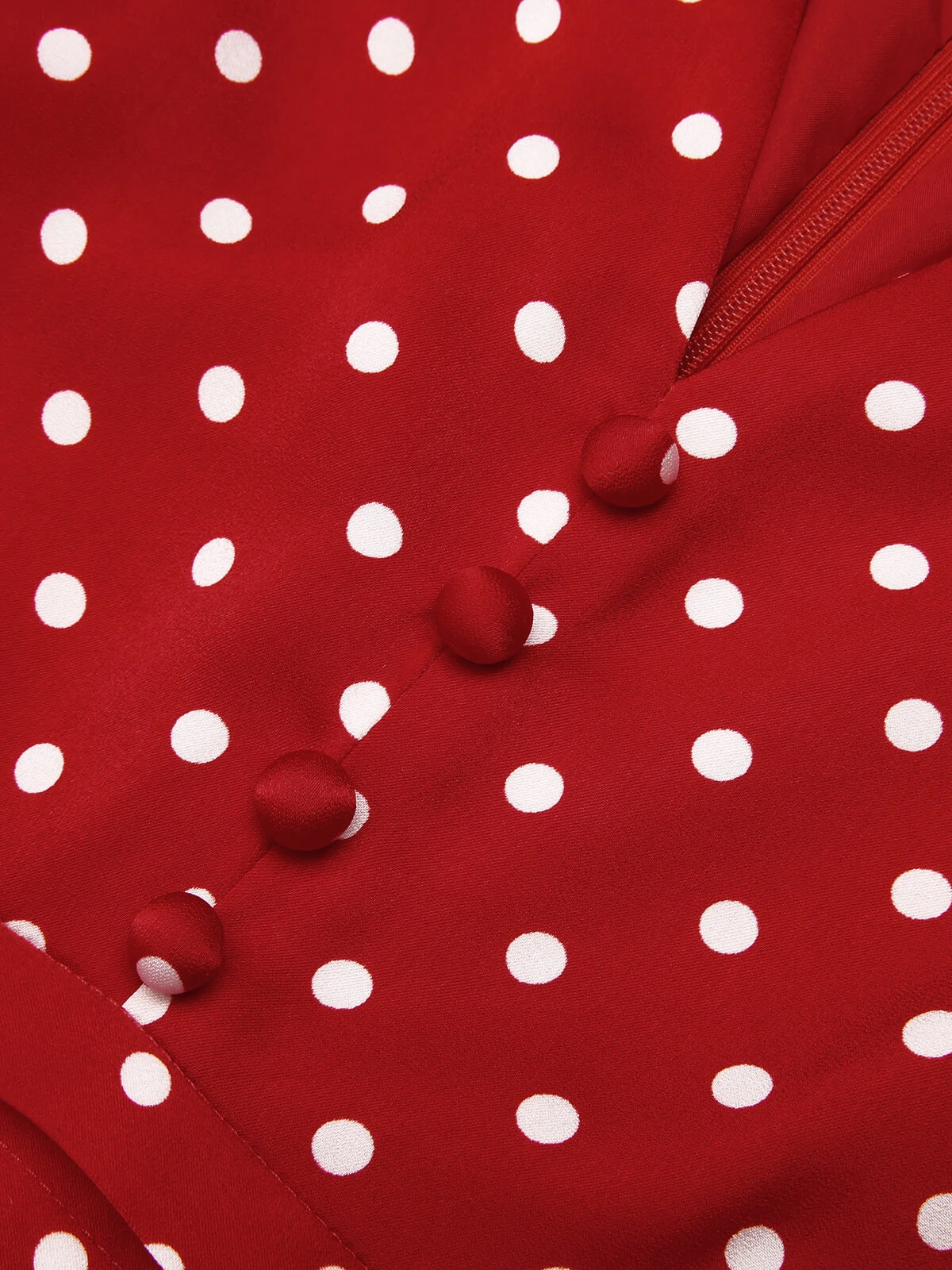 Red 1960s Dots V-Neck Pencil Dress 5 Red 1960s Dots V-Neck Pencil Dress - Image 5