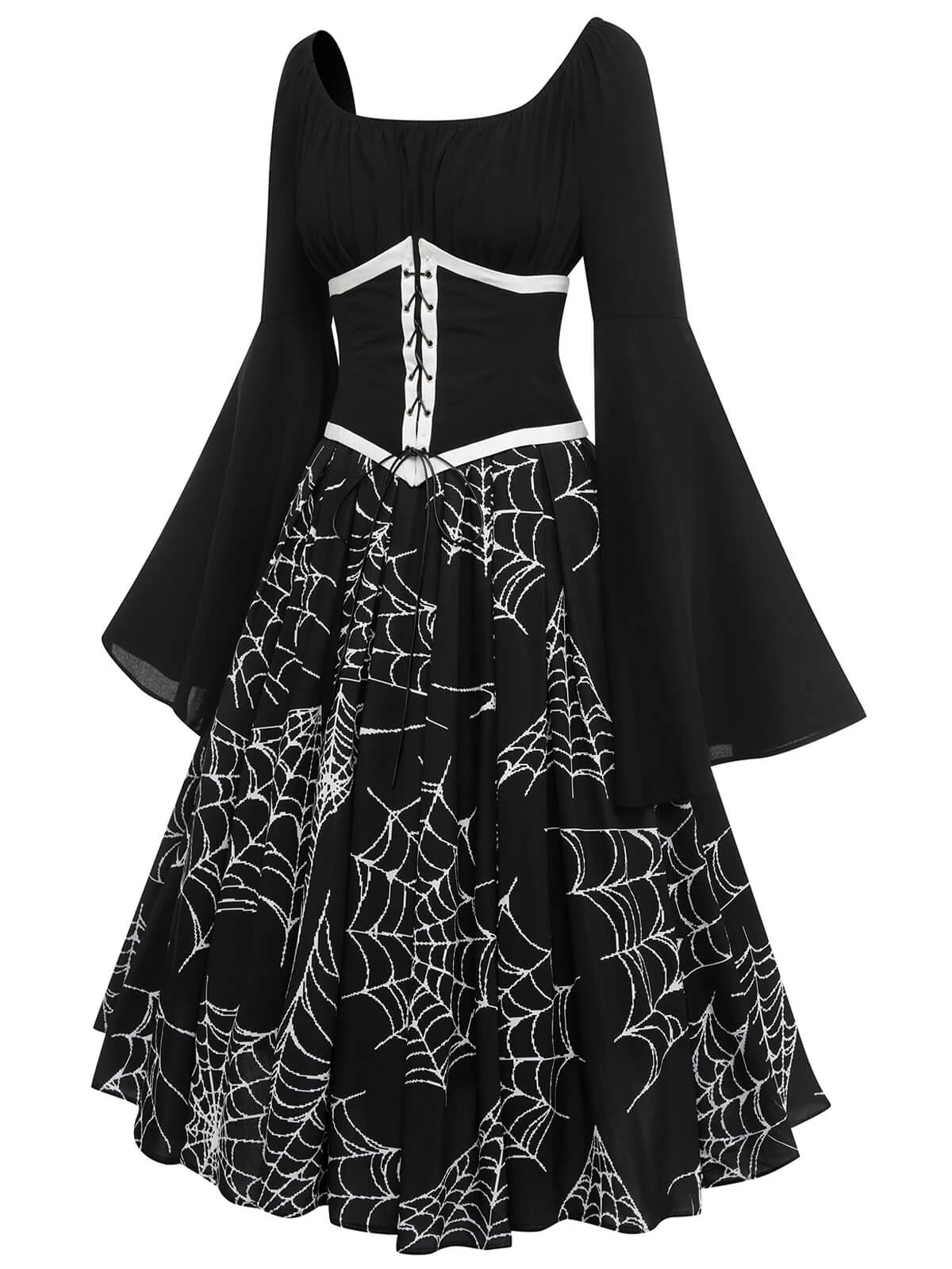 Halloween Gothic Spider Web Swing Dress 3 Halloween Gothic Spider Web Swing Dress - Image 3
