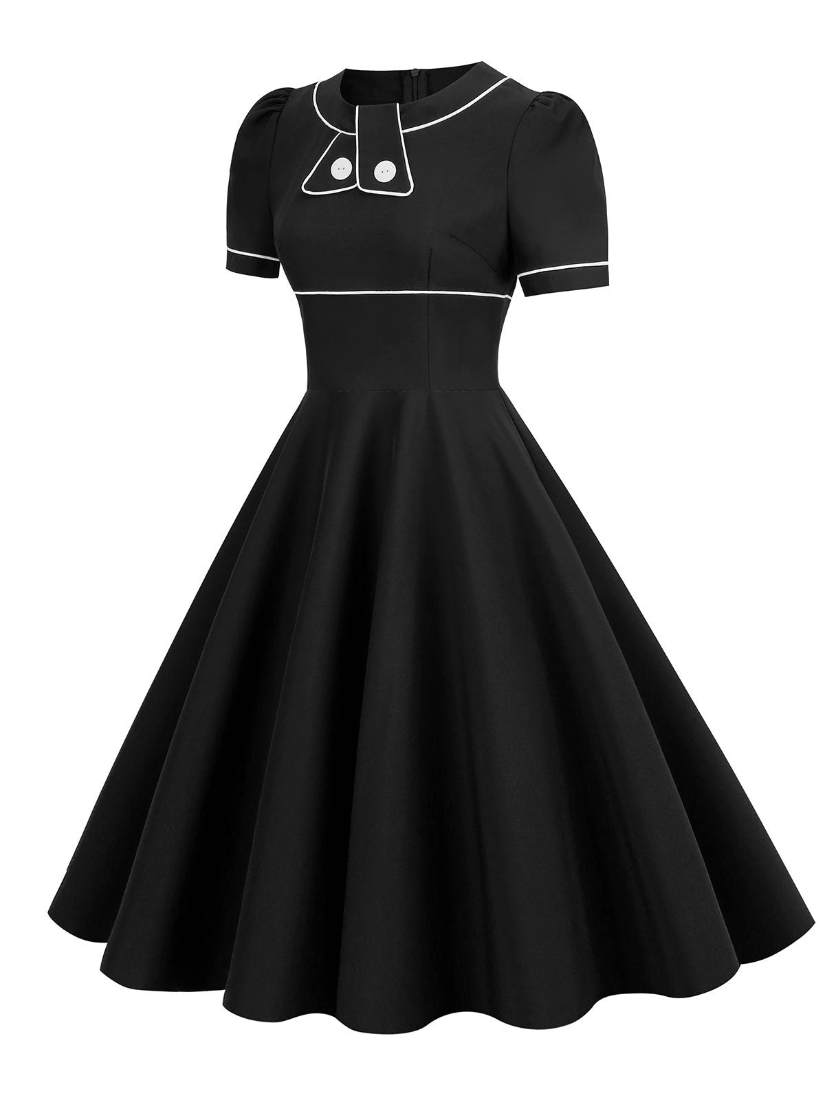 1950s Patchwork Button Swing Vintage Dress 9 1950s Patchwork Button Swing Vintage Dress - Image 9