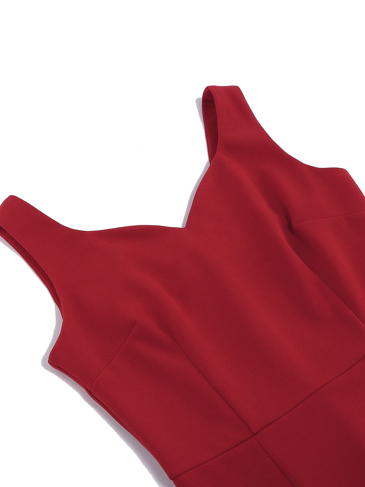 Red 1960s Heart Collar Solid Pencil Dress 4 Red 1960s Heart Collar Solid Pencil Dress - Image 4